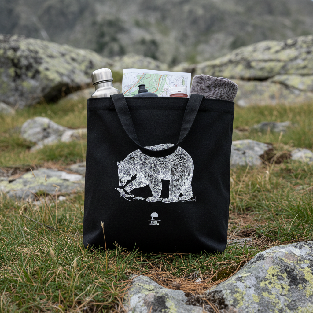 Tote bag Ours - contenance montagne Pyrénées
