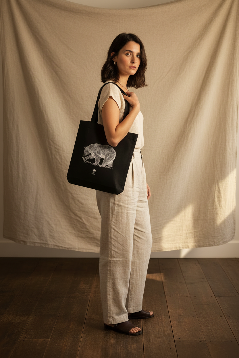 Tote Bag Ours - Photo lifestyle éclaircie