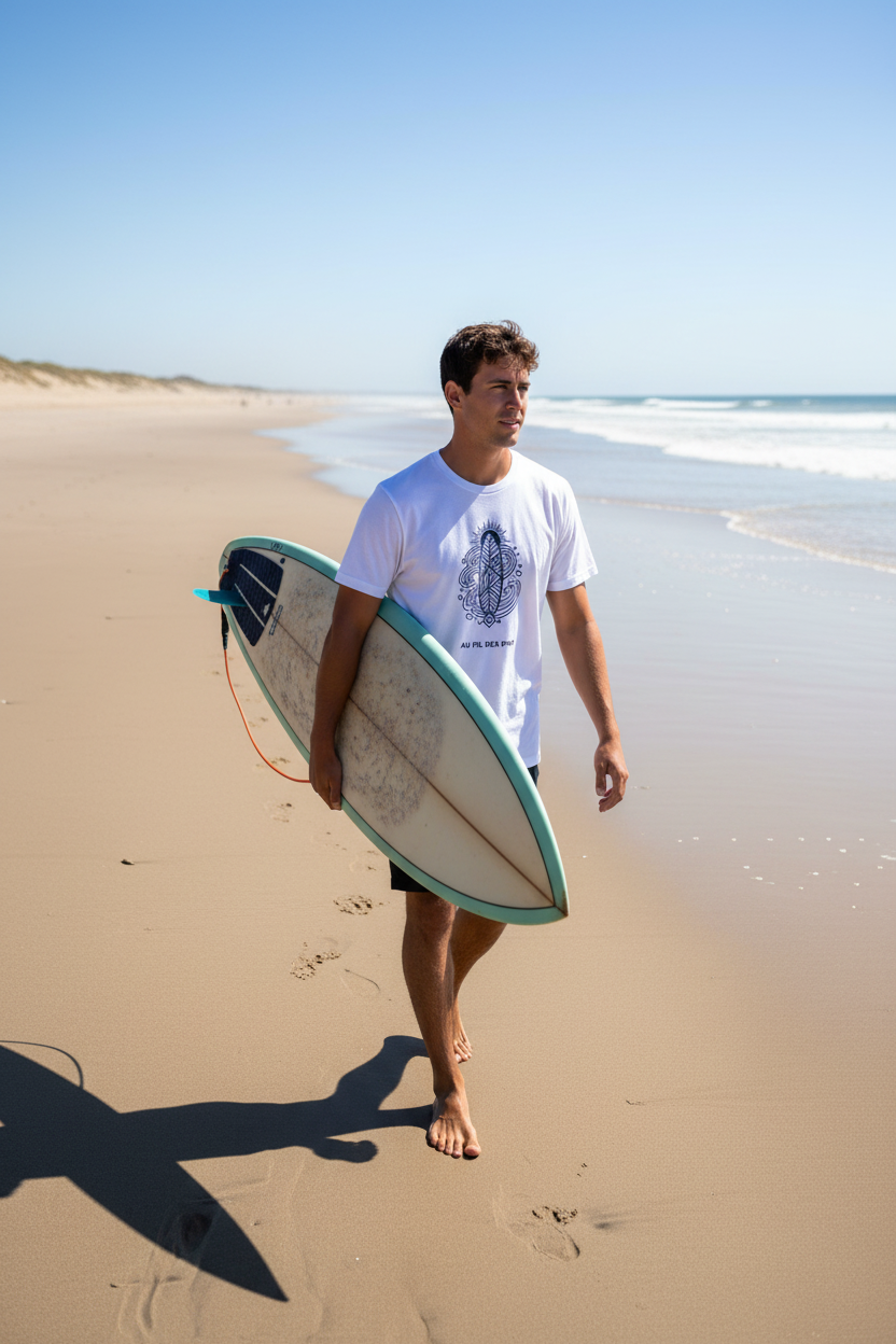 Trois-quarts avec planche T-shirt Surf Tatoo