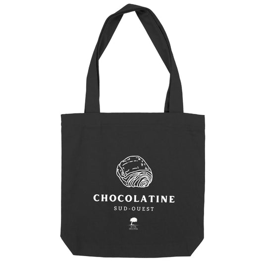 Tote bag noir Chocolatine-Au Fil des Pins-Boutiques sud-ouest